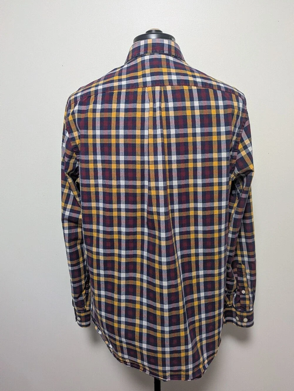 GAP Men's Office Button-Down Shirt - Navy, Burgundy & Mustard Fall Slim Fit